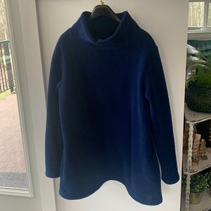 Birch Hill Studio / Haus of Birch fleece! Navy long tunic with a funnel neck.